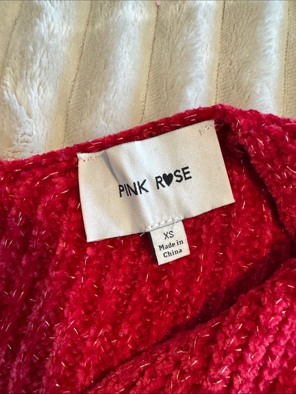 Pink Rose Deep Raspberry Chenille Sweater - Picture 2 of 3